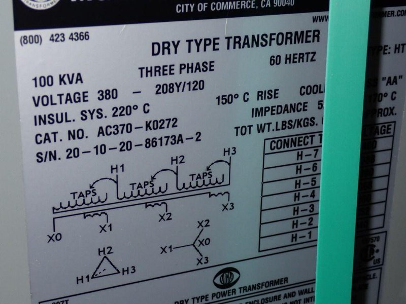 MGM 100 KVA TRANSFORMER  -  AC370-K0272