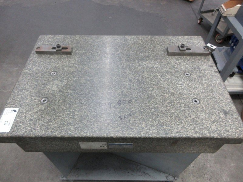 Rock of Ages Granite Surface Plate T-Lipped on Table with Wheels- Auction Item