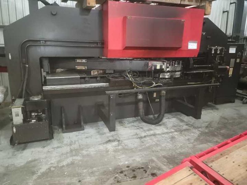 33 Ton Amada Pega 367 Turret Punch, 1990 – w/tooling and tool grinder