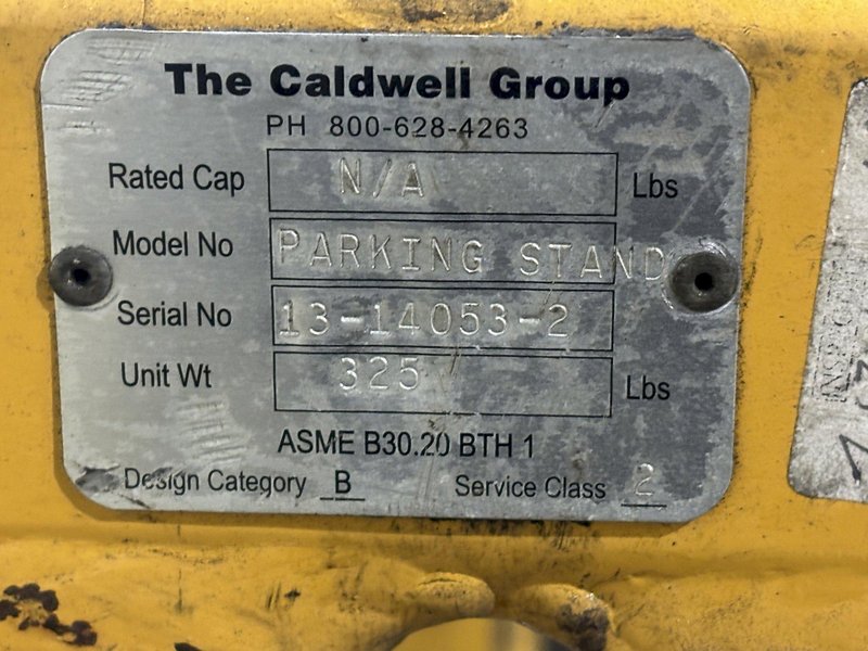 15 TON X 60&quot; CALDWELL MODEL 82RCS-15-60 C HOOK COIL LIFTER &amp; PARKING STAND: STOCK #22721