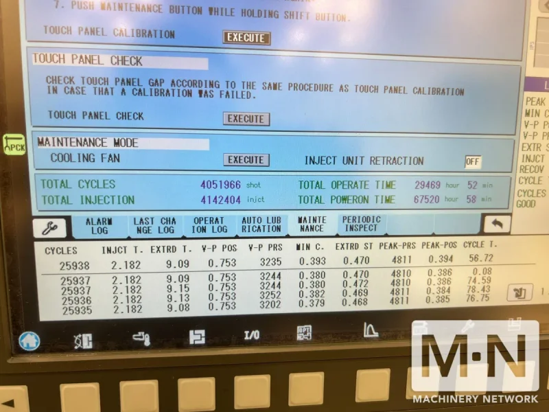 55 TON 1.9 OZ MILACRON MODEL ALPHA S50iA ROBOSHOT INJECTION MOLDING MACHINE MFG 2015
