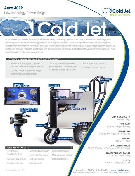 COLD JET MODEL #AERO 40 DRY ICE BLASTING MACHINE: YOBRO #24728