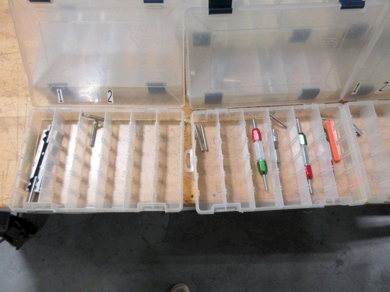 Guage Pins, Go/No-Go Pin Sets and Holders in Plano Plastic Divider Cases, Various Diameters- Auction Item