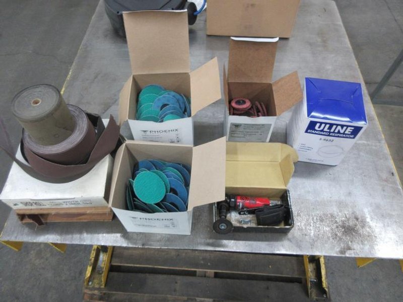 Rolls of Sandpaper, 2in/3in Sanding Discs, Right Angle Die Grinder, Respirator Paper Masks- Auction Item
