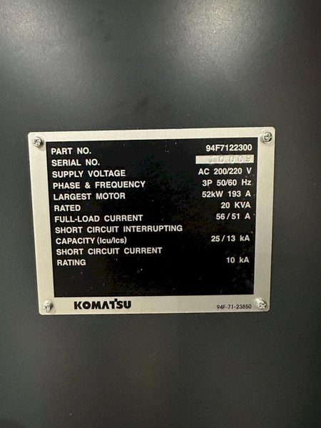 165 TON KOMATSU MODEL #H1F150-2 GAP FRAME SERVO PRESS, NEW IN 2020: YOBRO #24058