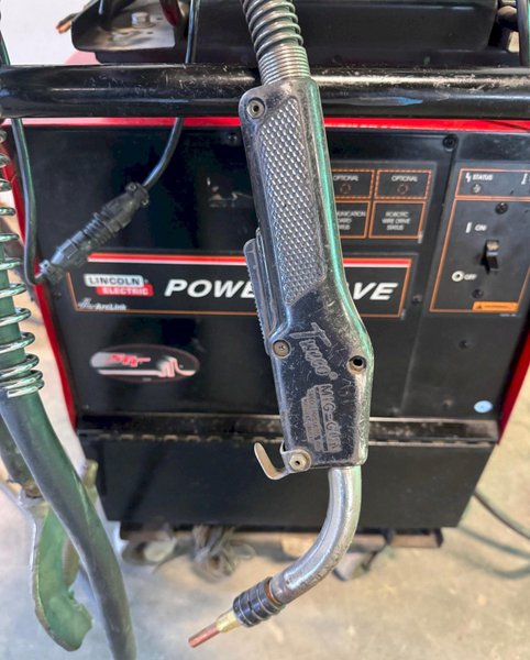 450 Amp Lincoln Welder Power Wave 455M/STT, 10M Dual Feeder, Cart