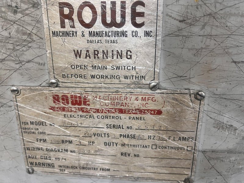 40&quot; X 12,000 LBS X .110&quot; ROWE COIL REEL, CAR, &amp; STRAIGHTENER FEED LINE: STOCK #21627