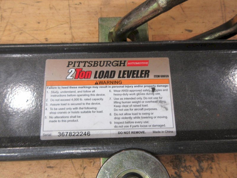 Pittsburgh 2 Ton Load Leveler, Ultra-Tow 5/16" Chain Binder, Lug-All Cable Come-A-Long- Auction Item