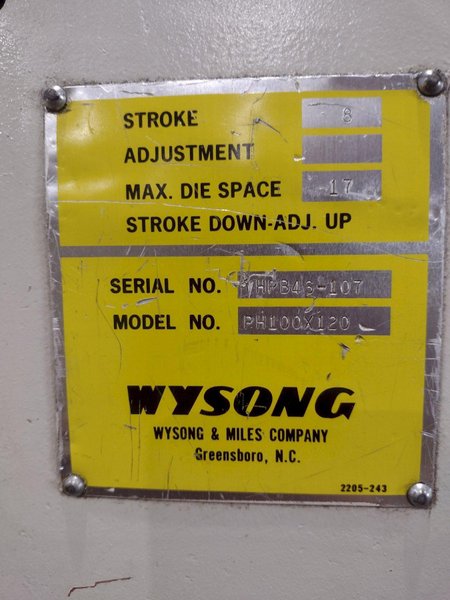 100 TON X 10' WYSONG MODEL #PH100-120 CNC HYDRAULIC PRESS BRAKE: STOCK #19220