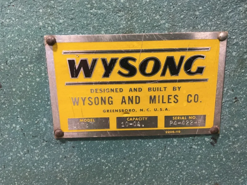 WYSONG 10 GAUGE 72" SHEAR  -  1072