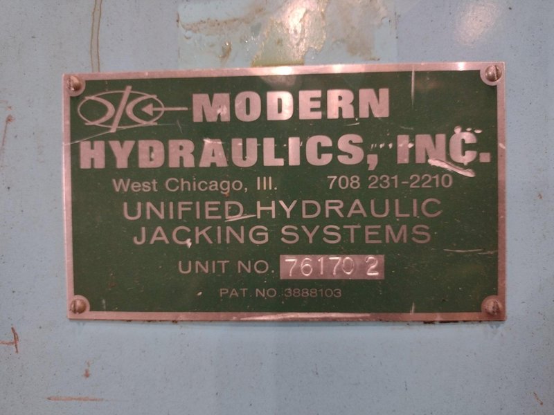 40 TON MODERN HYDRAULICS 4 CYLINDER PORTABLE HYDRAULIC DIE SETTING &amp; SEPARATING SYSTEM: STOCK #23775