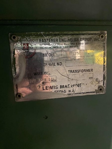 1 1/4&quot; Fastener Engineers Model BW-1250 Butt Welder