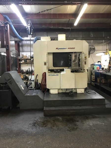 Kitamura Mycenter-500 500mm HMC, 1998 – 10,000RPM, CAT50, Chip Conveyor, High Pressure Coolant, 4th Axis, Coolant Thru Spindle