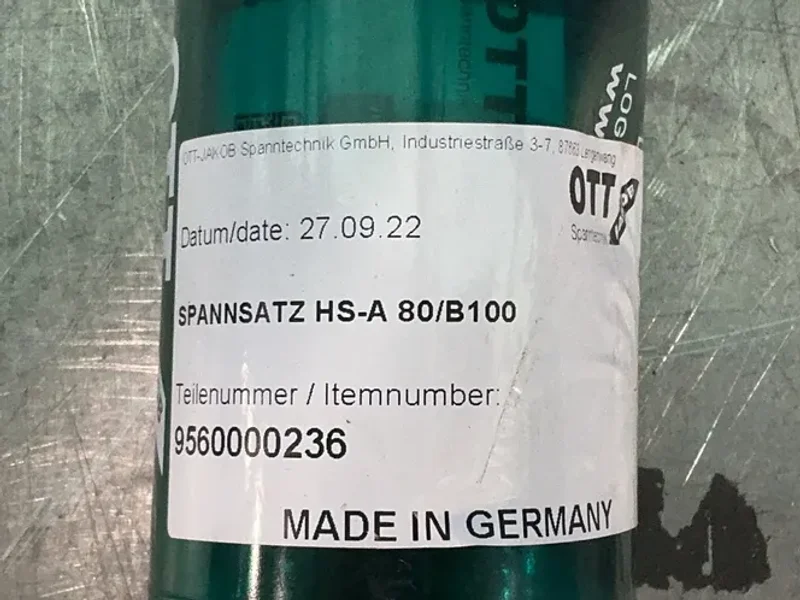 OTT SPANNTECHNIK CLAMPING UNIT  -  HS-A 80/B100