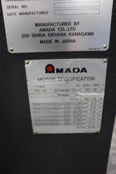 Amada FABIII-1025 CNC Hydraulic Press Brake, 110 Ton x 98.4&quot;, AMNC PC Control, Up-Acting, 6- Axis BG, Light Curtain- Auction Item