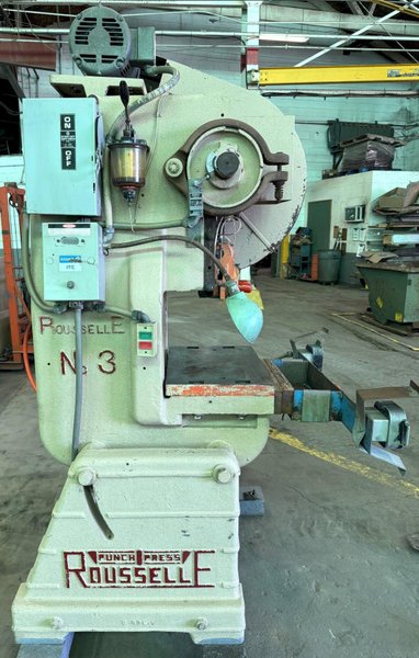 25 Ton Rousselle O.B.I. Press No. 3, 2" Str, 10-3/4 SH, 14" x 20" Bed, 135 SPM
