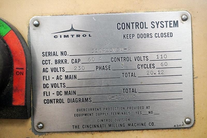 CINCINNATI MODEL #310-14VDT VERTICAL MILLING MACHINE: YOBRO #25927