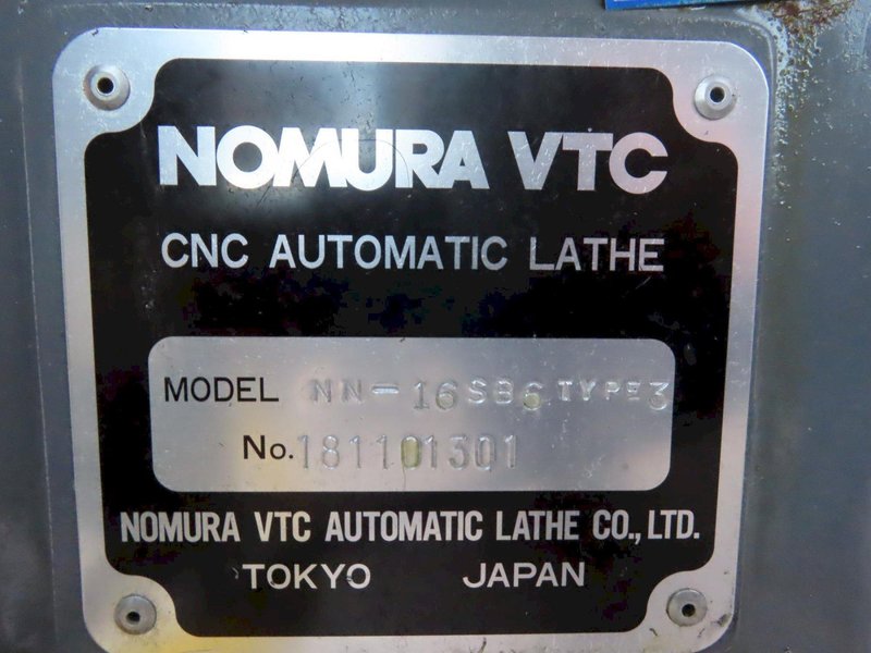 Nomura NN-16SB6 Type 3 CNC Swiss Type Automatic Screw Machine with Mitsubshi M70 CNC Control, Edge Bar Feed, MP High Pressure Coolant and MORE!- Auction Item