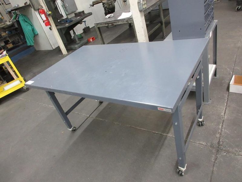 Uline Metal Rolling Work Table- Auction Item