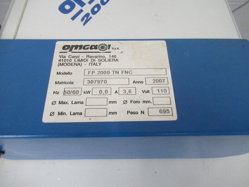 OMGA V235FNC Double Mitre Circular Saw, 90 Degree Fixed, FP2000 Programmable Work Stop, 350mm Blade