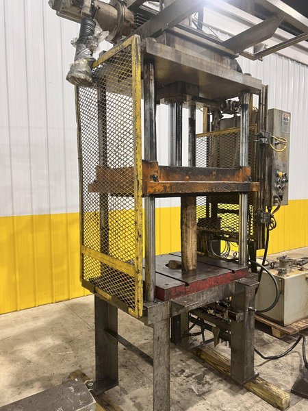 30 TON METAL MECHANICS 4 POST HYDRAULIC FORMING PRESS , 24" STROKE, NEW1999: STOCK #21949