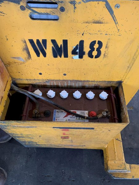 3,000 LB BIG JOE MODEL PDM 30-60 ELECTRIC WALK BEHIND FORKLIFT. STOCK # 1061023.