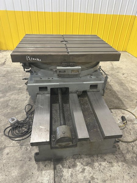 50&quot; X 60&quot; CINCINNATI BICKFORD CROSS SLIDING ROTARTY T-SLOT  MOTORIZED MILL TABLE: STOCK #22529