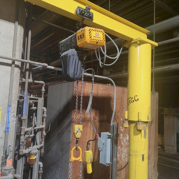 1/4 TON x 14'6" JIB CRANE W/ 1 TON KONECRANES HOIST. STOCK # 0902424.
