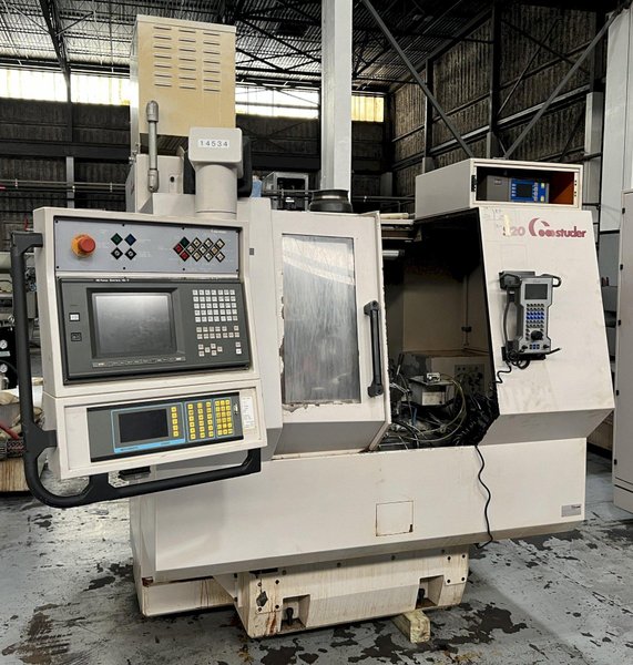 Studer S20 CNC Plain Cylindrical Grinder with Combination Plain/Angle Wheel Head and Swiveling Work Head.