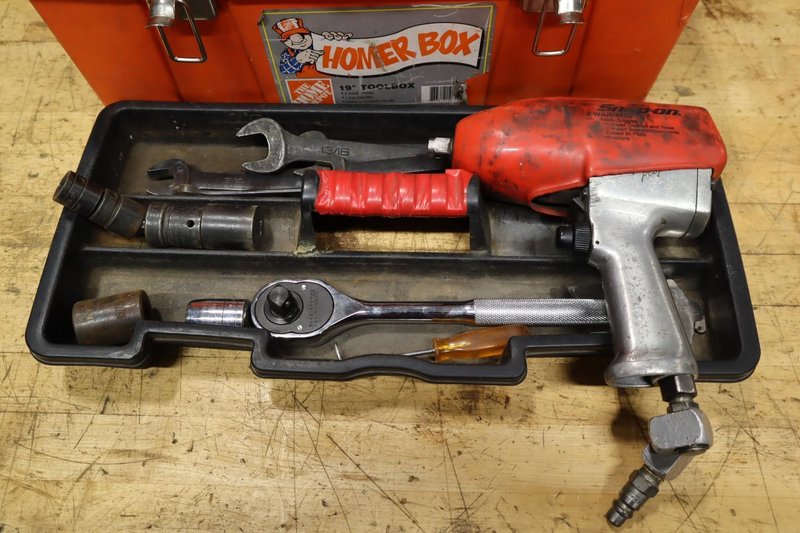 Snap-On 1/2" Pneumatic Impact Wrench w/ Sockets &amp; Tool Box- Auction Item