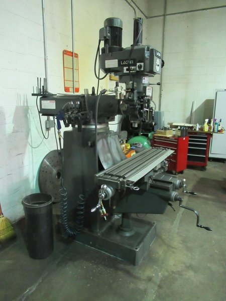 Lagun FTV-2 Vertical Knee Mill with Newall Topaz 2-Axis DRO, Mitutoyo Quill Scale, Servo Power Feed Table- Auction Item