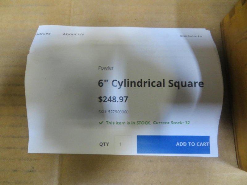 Fowler Cylindrical Square 6&quot;- Auction Item