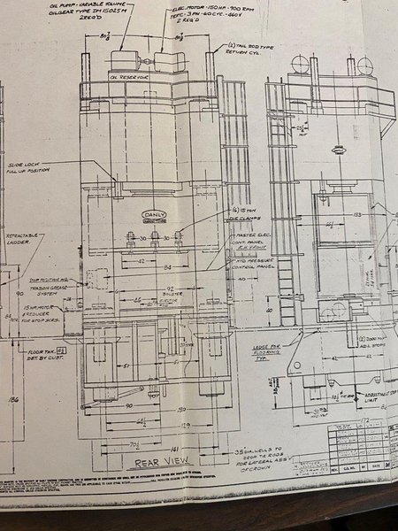 4000 TON DANLY MODEL H-4000-94-84 HYDRAULIC PRESS: STOCK #14256