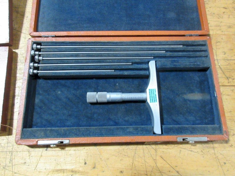 Depth Micrometer sets 0 - 12" Ranges, Various Brands, M&amp;W, Lufkin, Brown &amp; Sharpe, Starrett- Auction Item