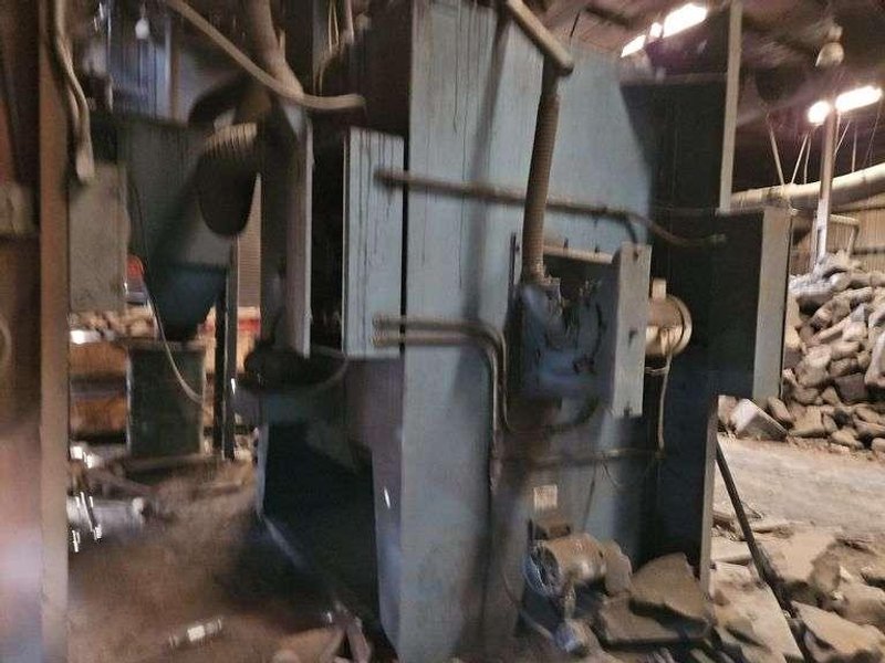 Viking 6&#039; swing table blast cleaning system with Micro Air cartridge dust collector, 2- direct drive shot wheels