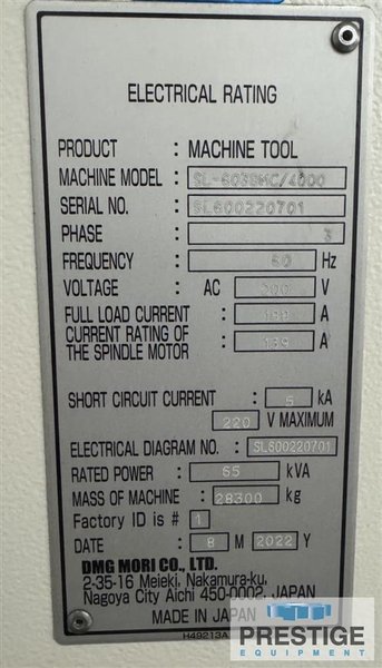 Mori Seiki SL603BMC/4000 CNC Turning Center