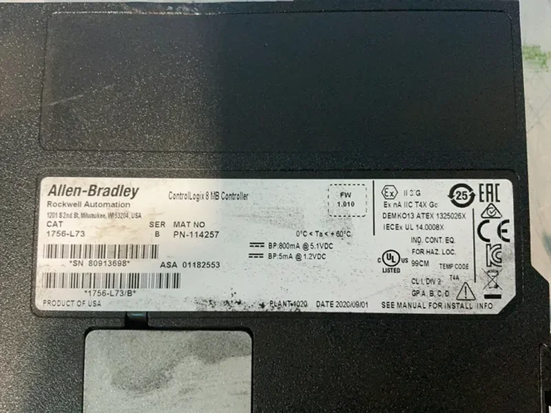 Allen-bradley Controllogix 8 Mb Controller - 1756-l73