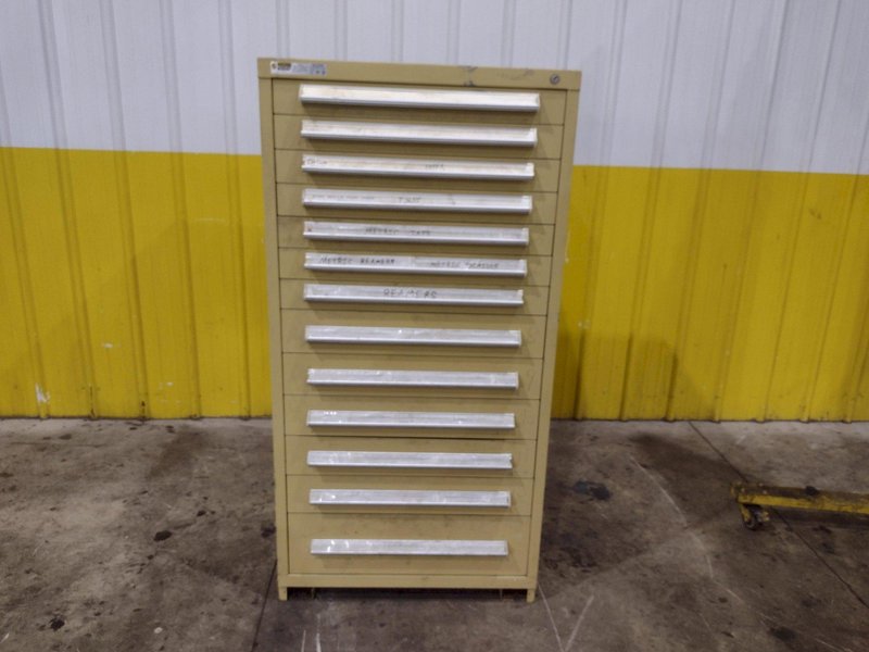 13 DRAWER STANLEY VIDMAR PARTS CABINET 30" X 27.5"X 60" : YOBRO 25551