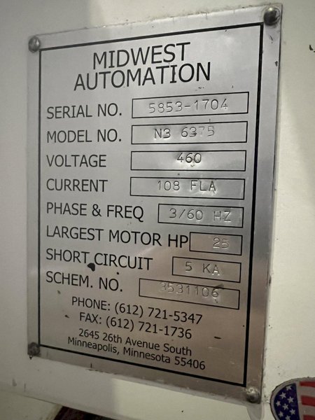 63&quot; MIDWEST AUTOMATION MODEL #N3-6375 3 HEAD WET TYPE BELT DEBURRING GRINDER MACHINE: STOCK 18225
