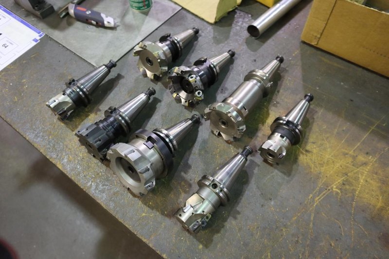 CT40 Taper Tool Holders: (8) with Assorted Insert Milling Cutters, 2", 3", 4" - Auction Item