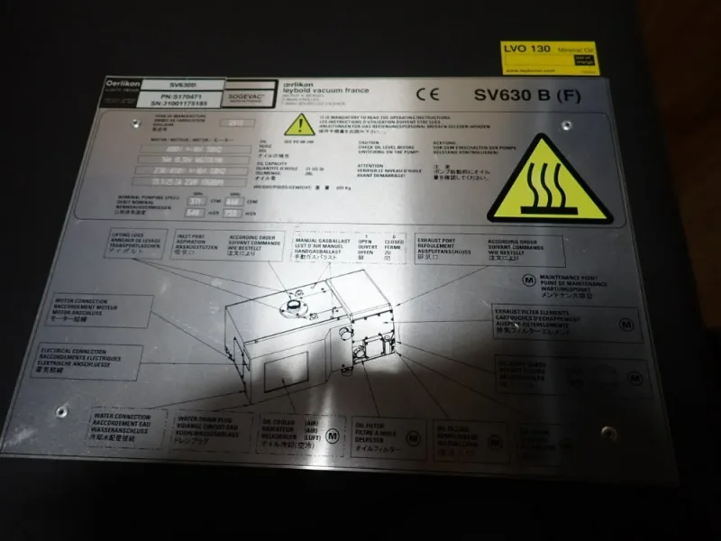 OERLIKON LEYBOLD 25 HP VACUUM PUMP  -  SV630B