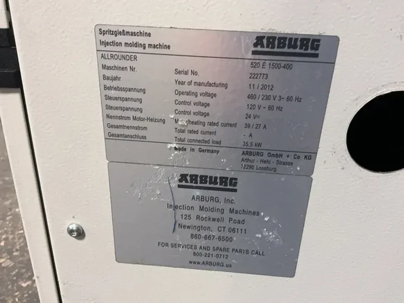 ARBURG INJECTION MOLDER  -  520 E 1500-400