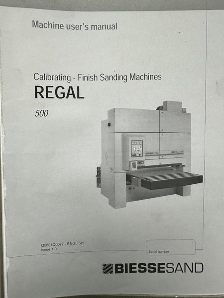 53" x 3 HEAD BIESSE REGAL MODEL #530-1350 WIDE BELT SANDER FINISHER: STOCK #22074