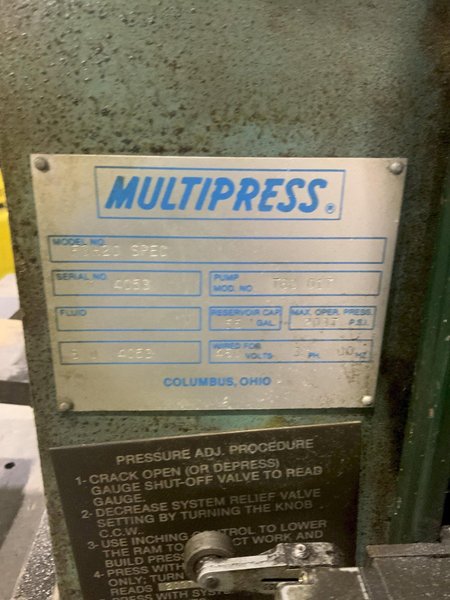 20 TON DENISON C FRAME HYDRAULIC PRESS: STOCK #80848