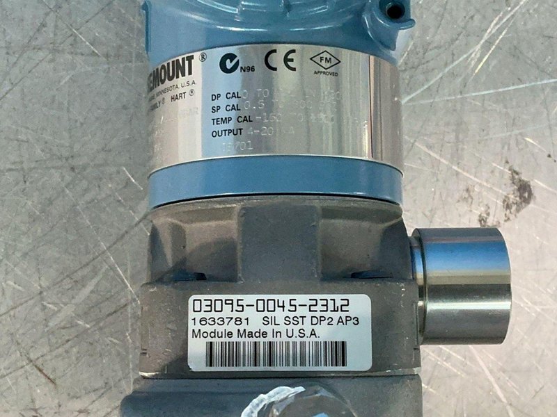 ROSEMOUNT 800PSIG PRESSURE TRANSMITTER  -  3095MA2CABA15AA001AB