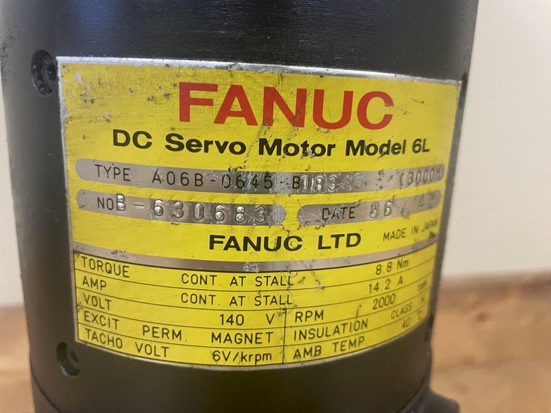 FANUC  MODEL 6L DC SERVO MOTOR: STOCK #15808