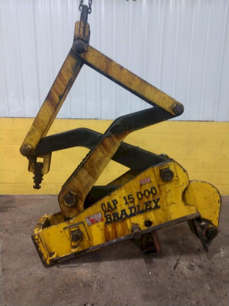 15,000 LB 7.5 TON BRADLEY SINGLE RIM VERTICAL COIL LIFTING TONG SCISSOR TYPE COIL LIFT: STOCK #14208