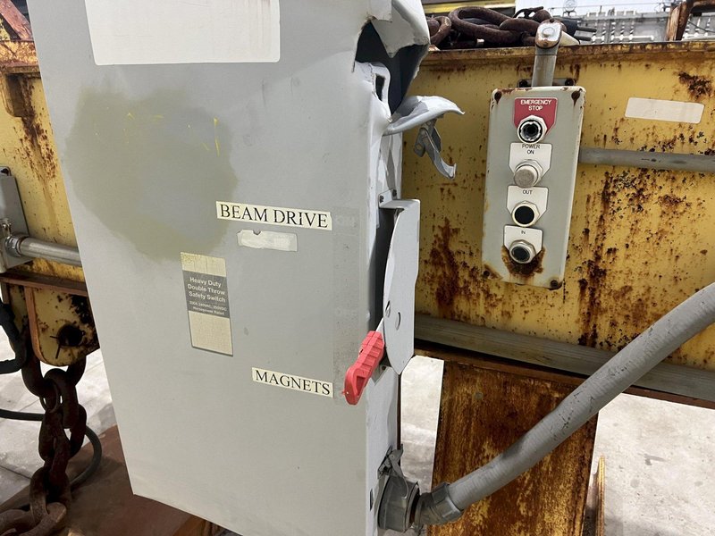 53 TON (107,500 LBS) BUSHMAN MODEL #MT420 TELESCOPING MAGNETIC LIFTING SPREADER BEAM  W/ OHIO MAGNETICS DIESEL GENERATOR: STOCK #20419