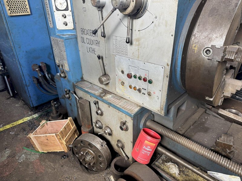 36" X 120" BROADBENT 16" HOLLOW SPINDLE ENGINE LATHE.  STOCK #0889125