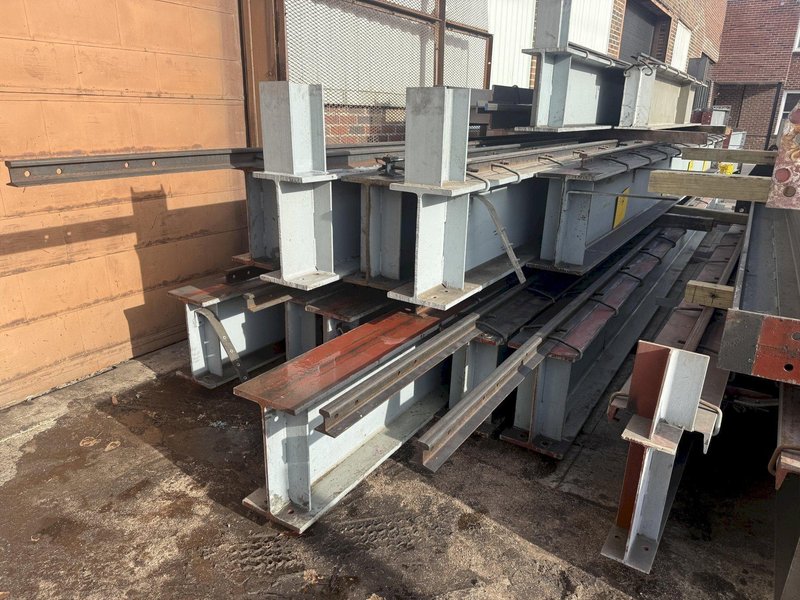140' CRANE RUNWAY SYSTEM, FOR 7.5 TON CRANE: (15) I-BEAMS AND (18) UPRIGHTS: YOBRO #25856